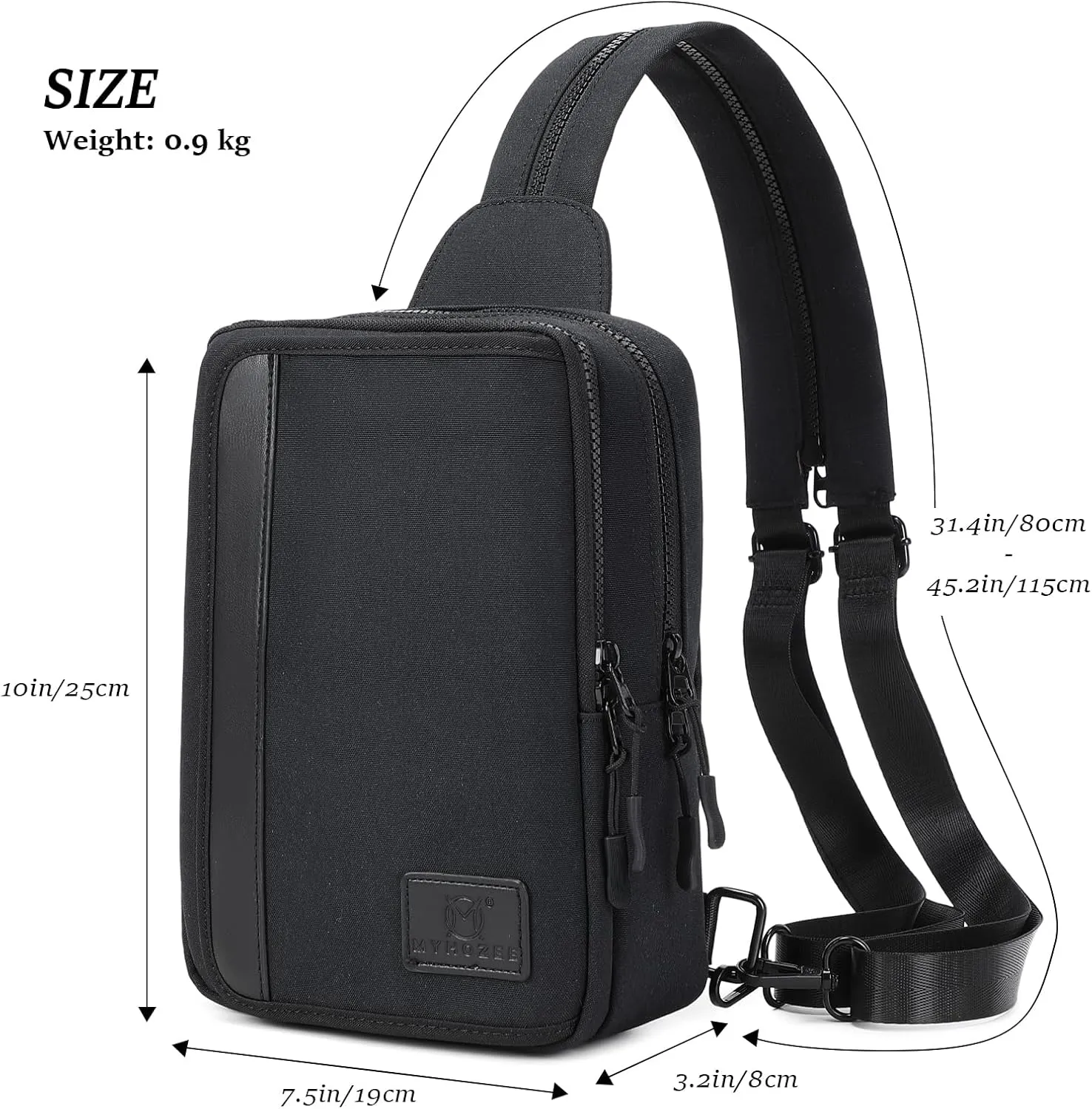 MYHOZEE Crossbody Sling Bags for Women Men 2 in 1 Diaper Bag Backpack Purse with Wipes Pouch and Water Bottle Pocket Nylon Cross Body Bag for Woman Large Front Chest Shoulder Bags Travel Everyday Bag