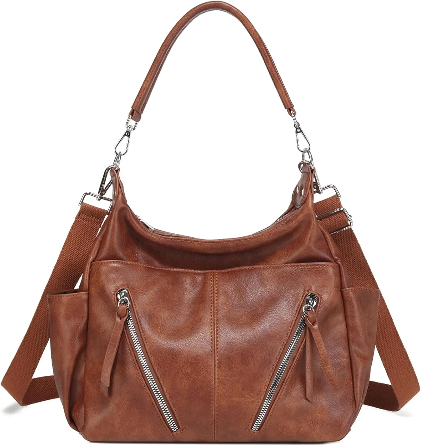 MYHOZEE Hobo Bags for Women, Vegan Leather Black Crossbody Purse and Handbags Trendy Designer Satchel Shoulder Bags