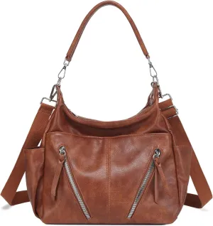 MYHOZEE Hobo Bags for Women, Vegan Leather Black Crossbody Purse and Handbags Trendy Designer Satchel Shoulder Bags