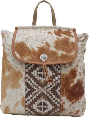 Myra Bag Western Leather Backpack Bag for Women - Flapover Upcycled Cowhide Bag Elisa