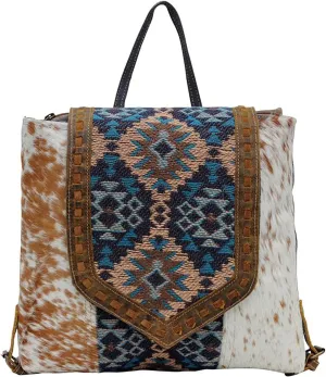 Myra Bag Western Leather Backpack Bag for Women - Flapover Upcycled Cowhide Bag Vanessia
