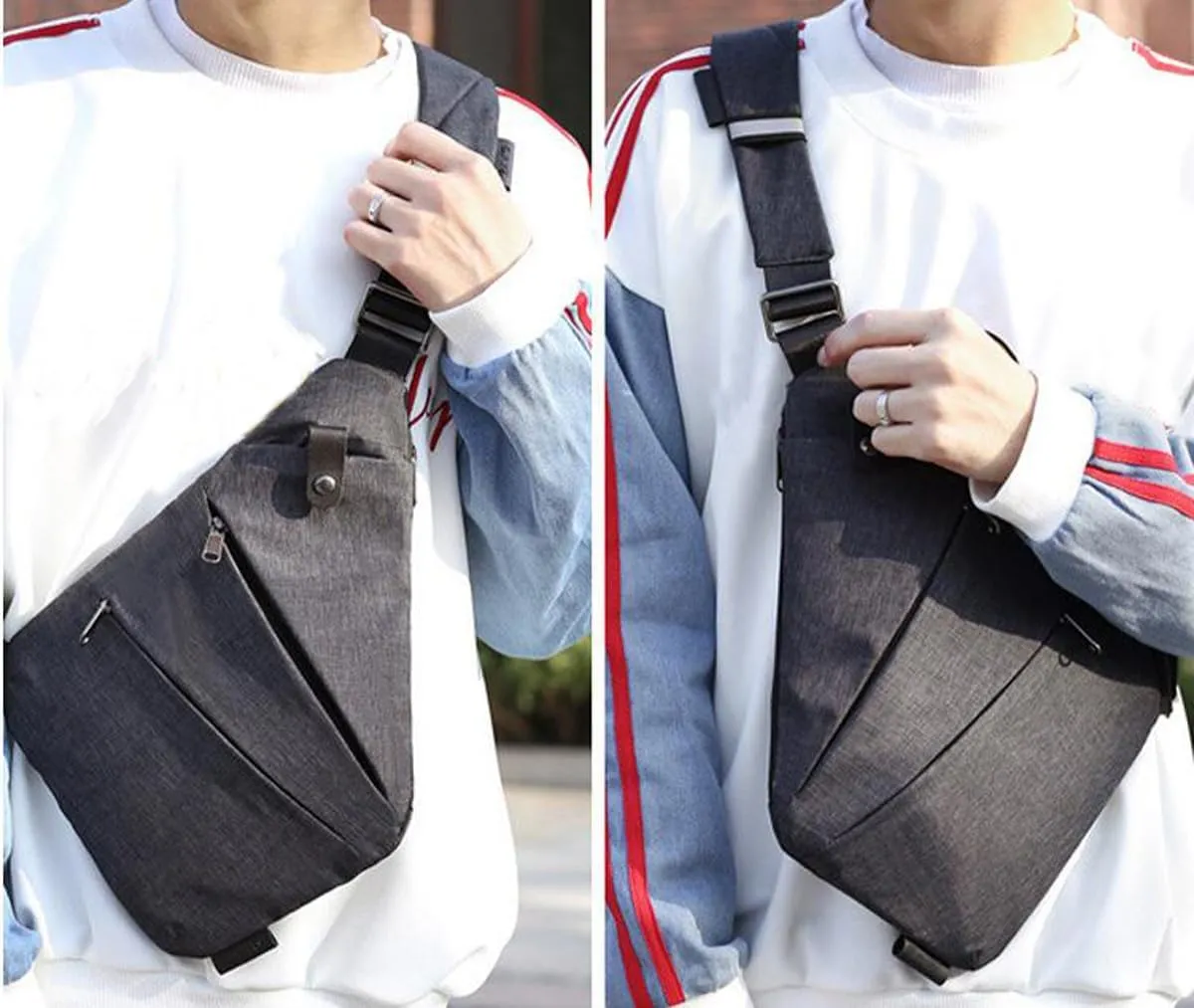 New Anti-Theft Bag For Travel Casual Left or Right Shoulder Slim Sling Bag Cross Body Travel Bag Unisex