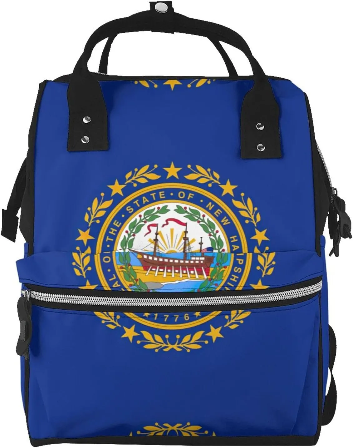 New Hampshire state flag Pañaleras Para Bebe - Durable Diaper Bag Backpack and Baby Diaper Bag for Moms and Dads