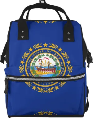 New Hampshire state flag Pañaleras Para Bebe - Durable Diaper Bag Backpack and Baby Diaper Bag for Moms and Dads