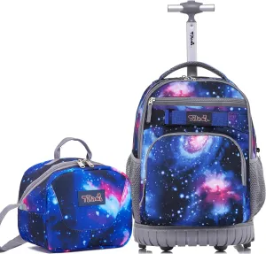 NEW TILAMI Rolling Backpack for Kids 18 Inch Wheeled Laptop Backpack Kids School Travel