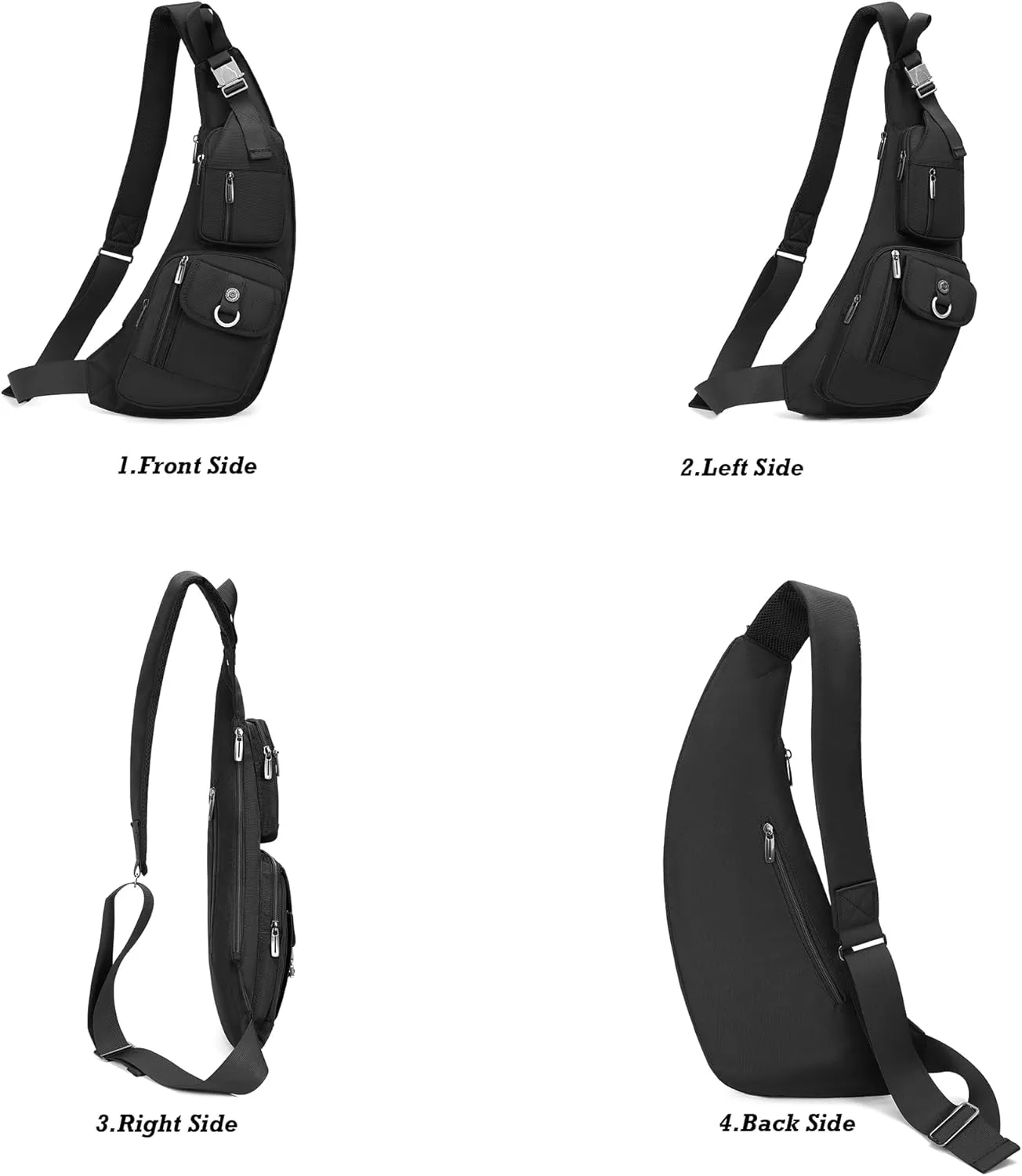 NICGID Sling Bag Chest Shoulder Backpack Crossbody Bags Casual Daypack for Men Women (Black-014)