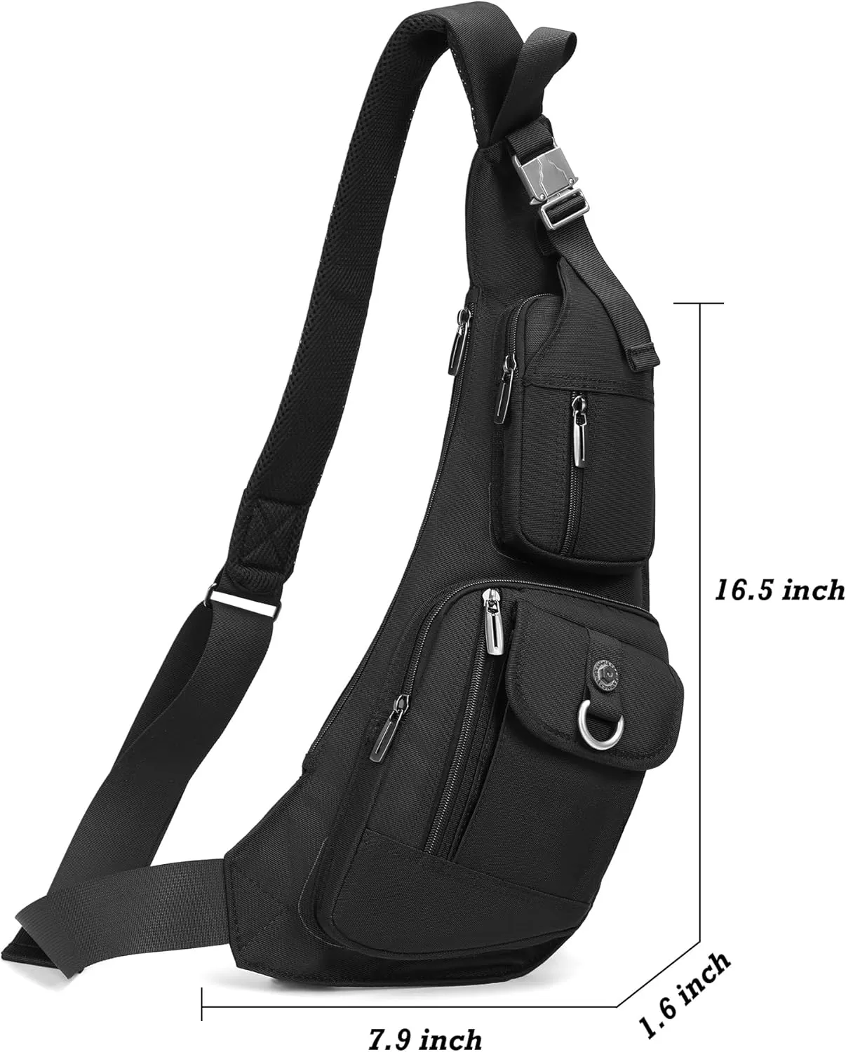 NICGID Sling Bag Chest Shoulder Backpack Crossbody Bags Casual Daypack for Men Women (Black-014)