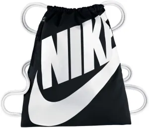 Nike Heritage Gymsack, Drawstring Backpack and Gym Bag with cinch sack closure and straps for comfort, Dark Grey/Black/Black