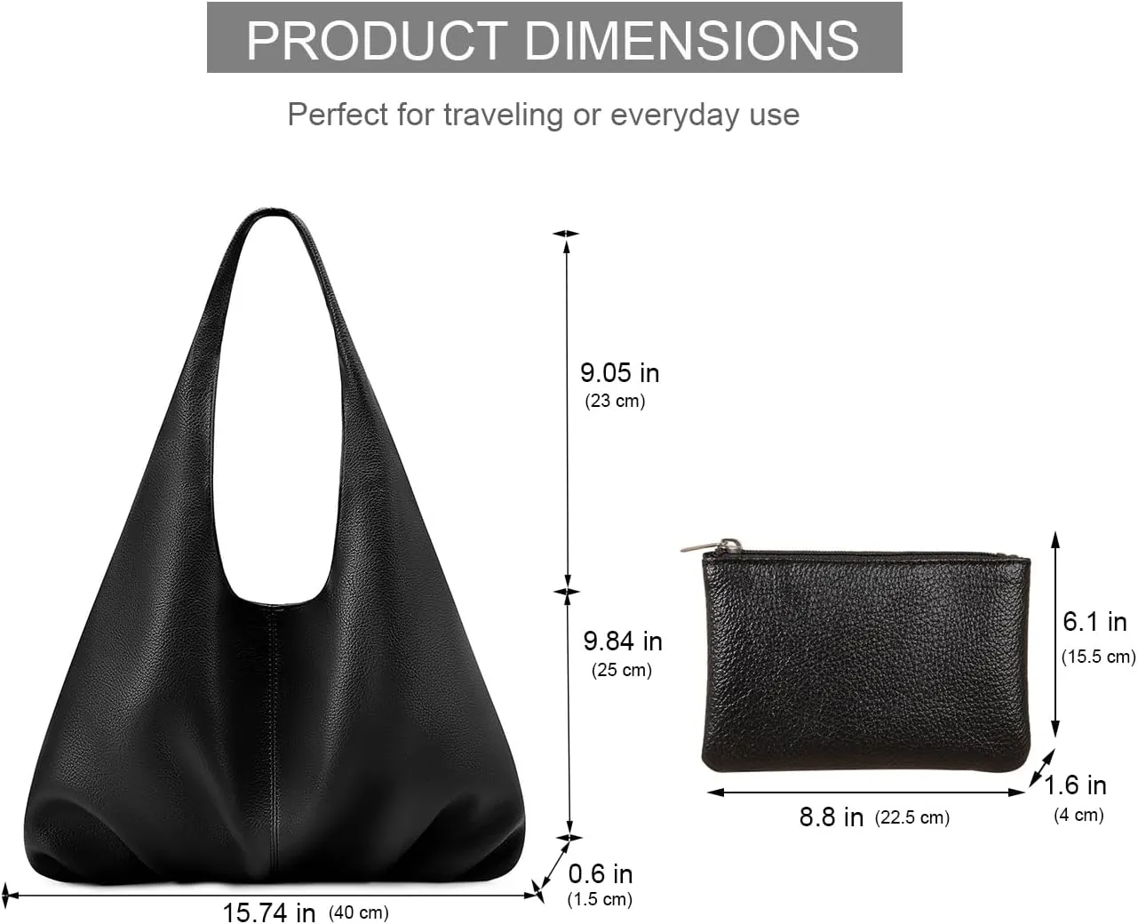 NIUEIMEE ZHOU Slouchy Hobo Bags for Women Retro Vegan Leather Shoulder Handbags with Coin Purse