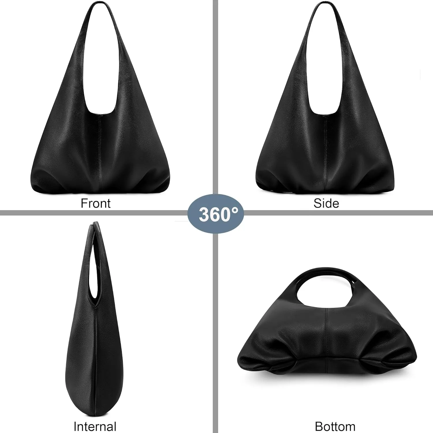 NIUEIMEE ZHOU Slouchy Hobo Bags for Women Retro Vegan Leather Shoulder Handbags with Coin Purse