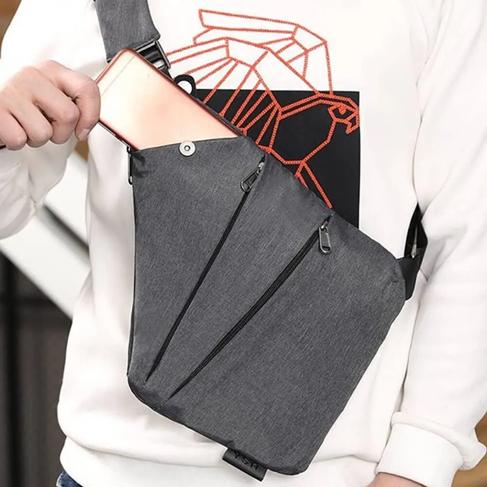 Niumike Personal Flex Bag, Anti thief Slim Sling Bag, Fashion Pocket Crossbody Bags Shoulder Backpack Purse for Women Men