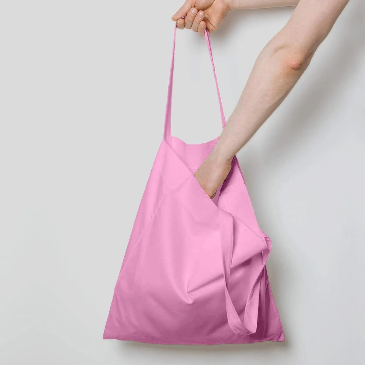 NPBAG 25 Pack 15'' X 16'' Baby Pink Cotton Tote Bags, Blank Bulk Cloth bags with 1pc of PTFE Teflon Sheet