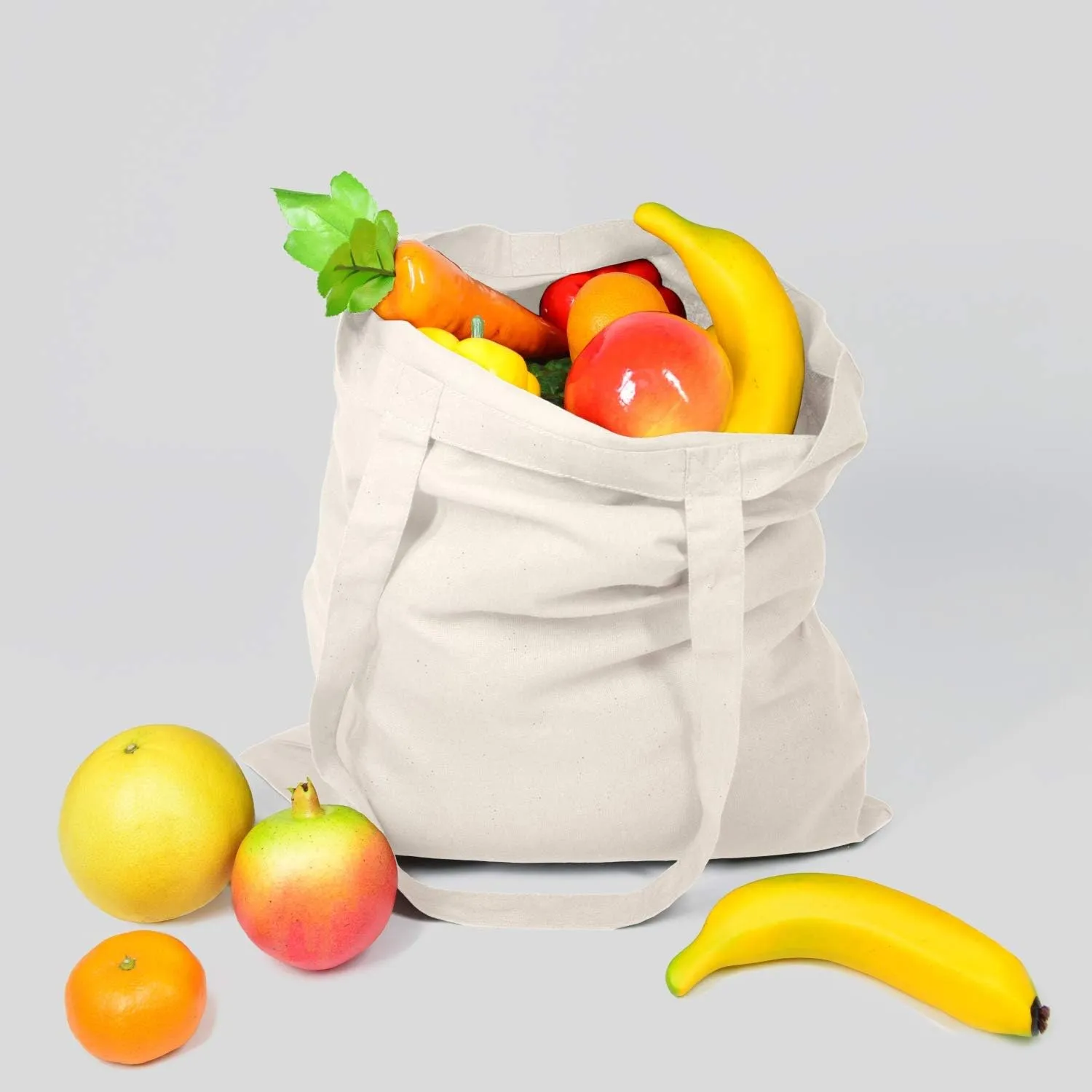 NPBAG 25 Pack 15'' X 16'' Natural Cotton Tote Bags, Lightweight Blank Bulk Cloth bags with 1pc of PTFE Teflon Sheet