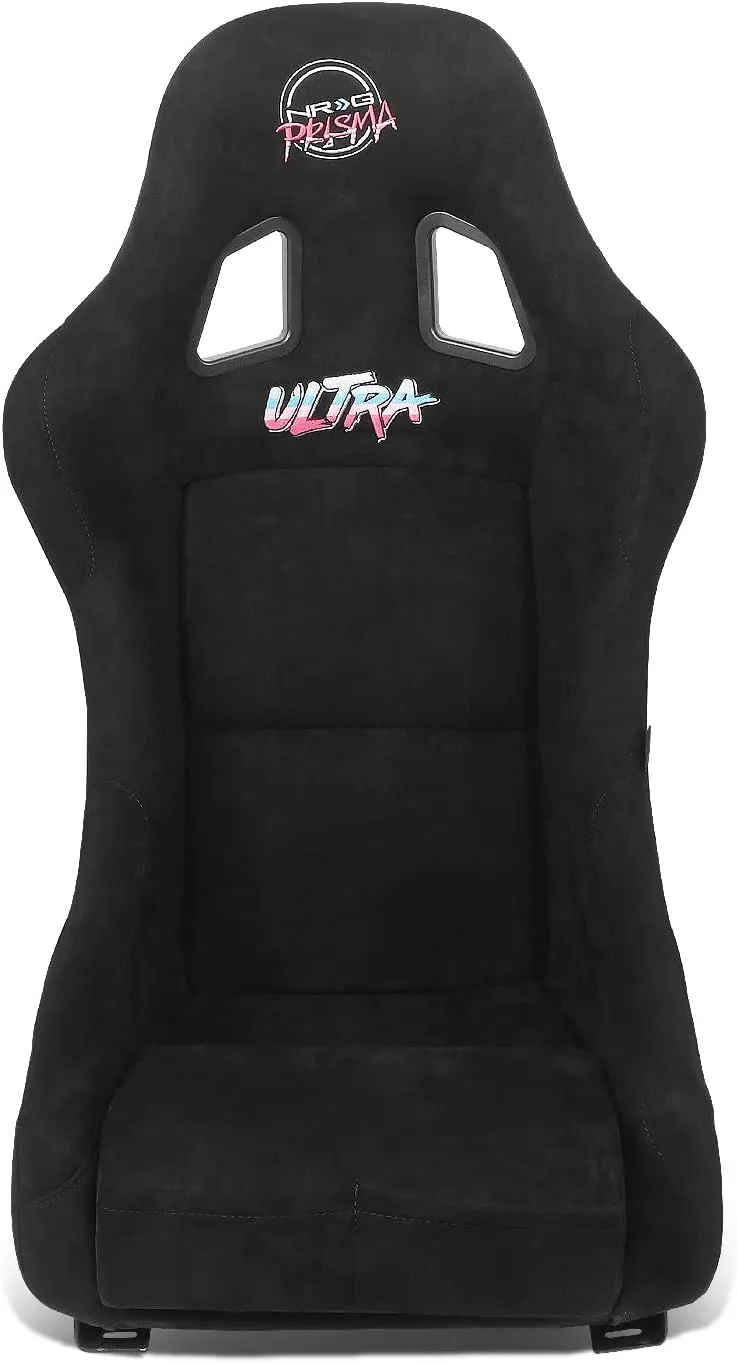 NRG Innovations NRG-FRP-303BK-ULTRA Universal Fixed Back Bucket Racing Seat with Side Mount Adapters for 6-Point Harnesses, Size M, Black Seat Cover, 22" W X 34" H X 21" D