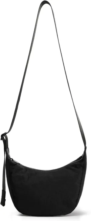 Nylon Crescent Bag - Casual Shoulder Crossbody with Adjustable Strap & Dual Interior Pockets
