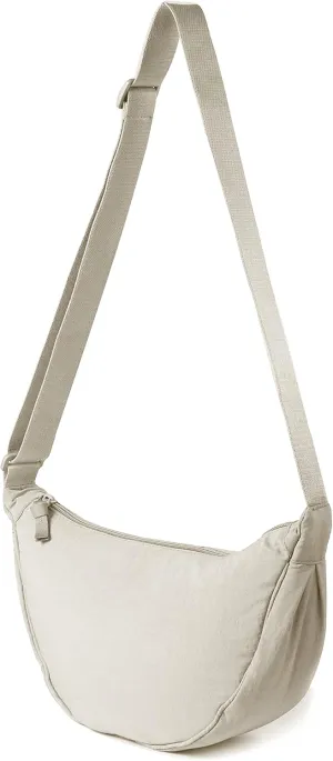 Nylon Crescent Crossbody Bag for Women Men Fanny Pack Crossbody Bag Dumpling Lightweight Travel Sling Bag
