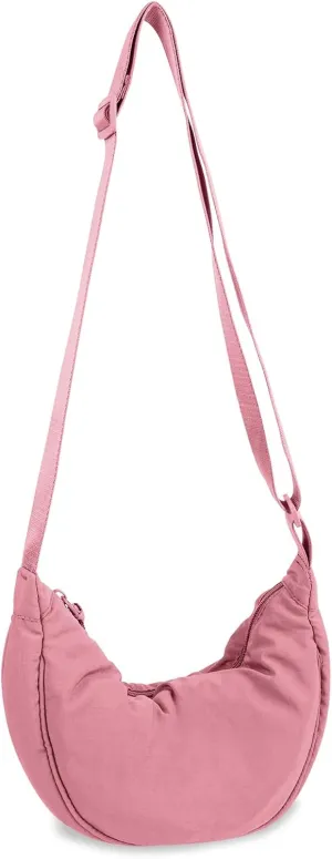 Nylon Crescent Crossbody Bag for Women Purses Trendy Men,Small Travel Sling Bag Hobo
