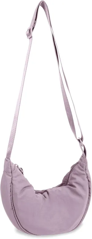 Nylon Crescent Crossbody Bag for Women Purses Trendy Men,Small Travel Sling Bag Hobo