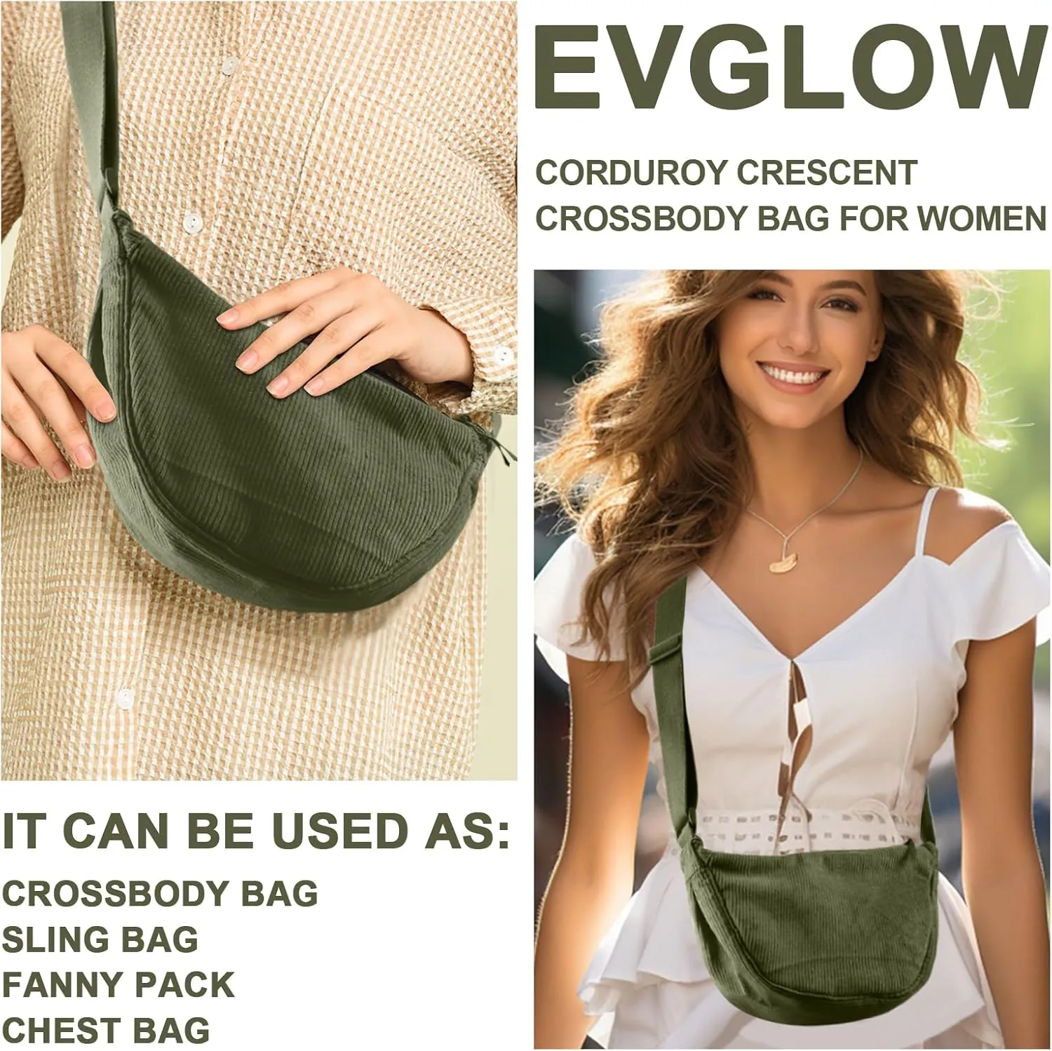 Nylon Crescent Crossbody Bag for Women Purses Trendy Men,Small Travel Sling Bag Hobo