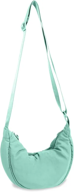 Nylon Crescent Crossbody Bag for Women Purses Trendy Men,Small Travel Sling Bag Hobo
