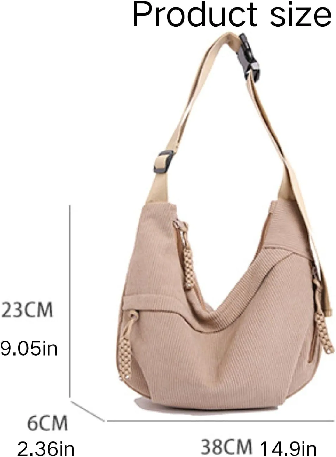 Nylon Hobo Crescent Crossbody Bag for Women,Dumpling Bag Moon Shoulder Bag