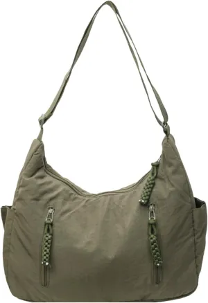 Nylon Tote Bag for Women - Big Crossbody Handbag, Adjustable Shoulder Straps for Travel, Gym Sling Bag