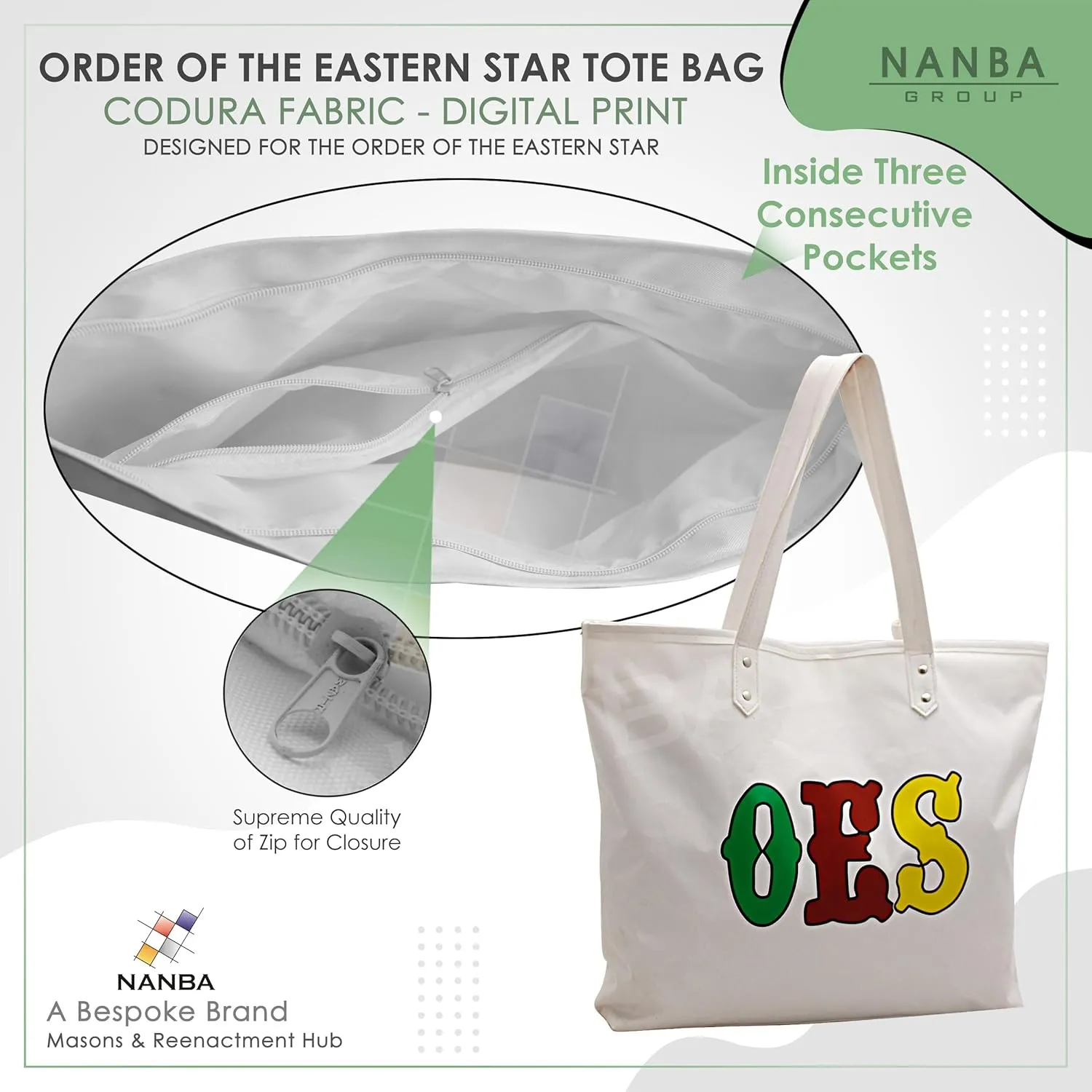 OES Tote Bag – Codura & Poly-Vinyl Shoulder Bag with Matching Wallet | Waterproof Material & OES Emblem Design