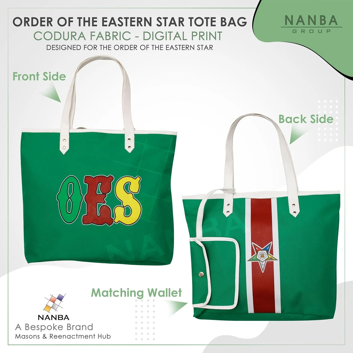 OES Tote Bag – Codura & Poly-Vinyl Shoulder Bag with Matching Wallet | Waterproof Material & OES Emblem Design