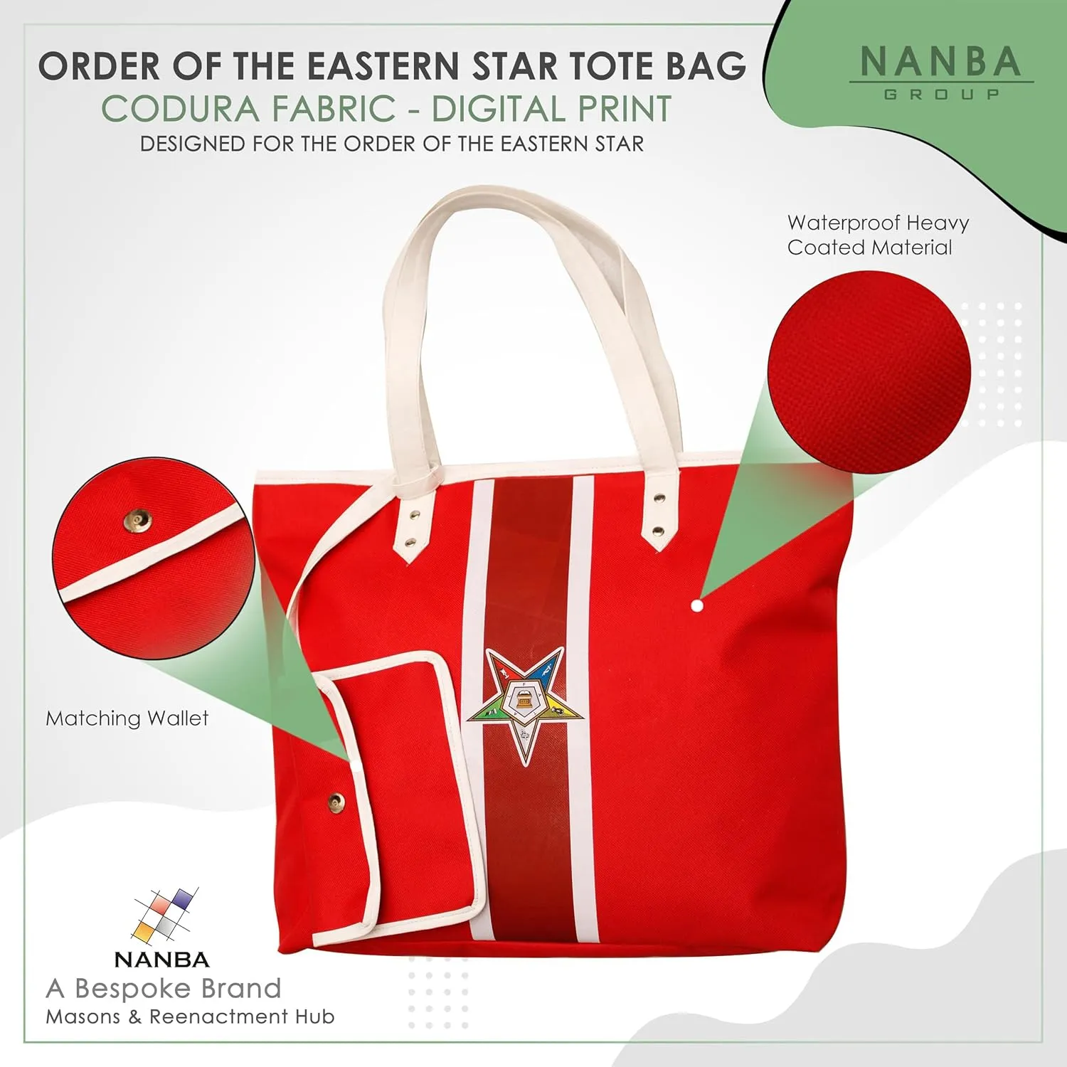OES Tote Bag – Codura & Poly-Vinyl Shoulder Bag with Matching Wallet | Waterproof Material & OES Emblem Design