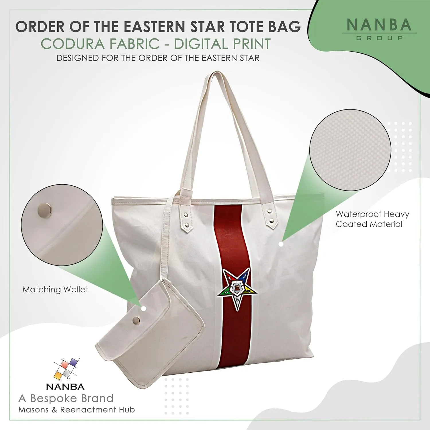 OES Tote Bag – Codura & Poly-Vinyl Shoulder Bag with Matching Wallet | Waterproof Material & OES Emblem Design