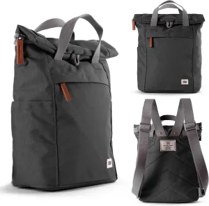 ORI LONDON Rolltop Backpack - Small Travel Backpack with Lots of Pockets for Men & Women - The Finchley, Carbon