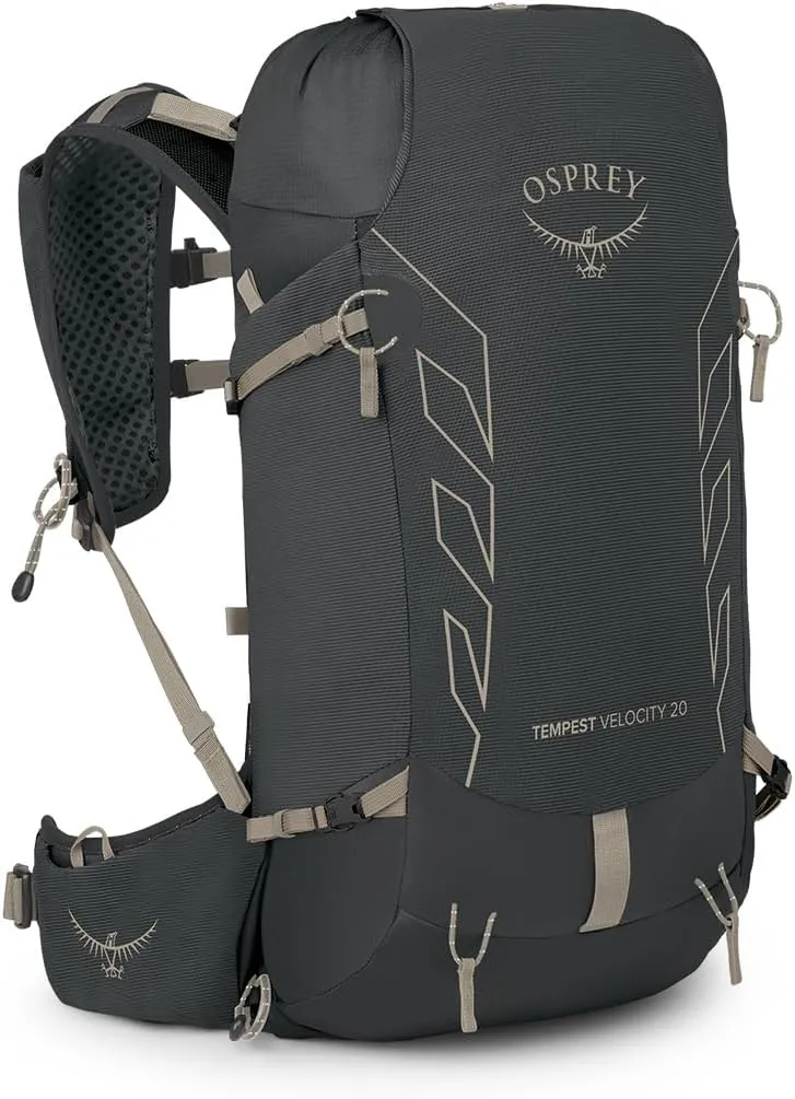 Osprey Tempest Velocity 20L Women's Hiking Backpack, Dark Charcoal/Chiru Tan, WXS/S