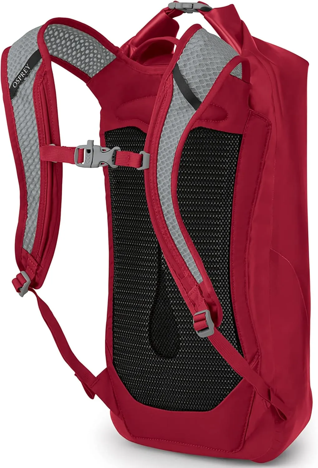 Osprey Transporter 18L Roll Top Waterproof Laptop Backpack, Poinsettia Red
