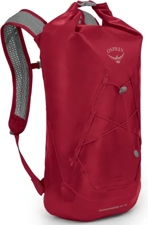 Osprey Transporter 18L Roll Top Waterproof Laptop Backpack, Poinsettia Red