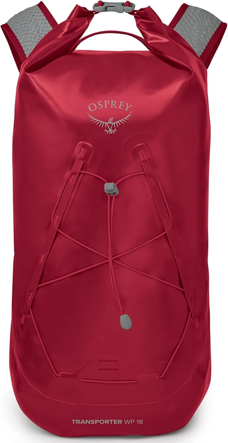Osprey Transporter 18L Roll Top Waterproof Laptop Backpack, Poinsettia Red