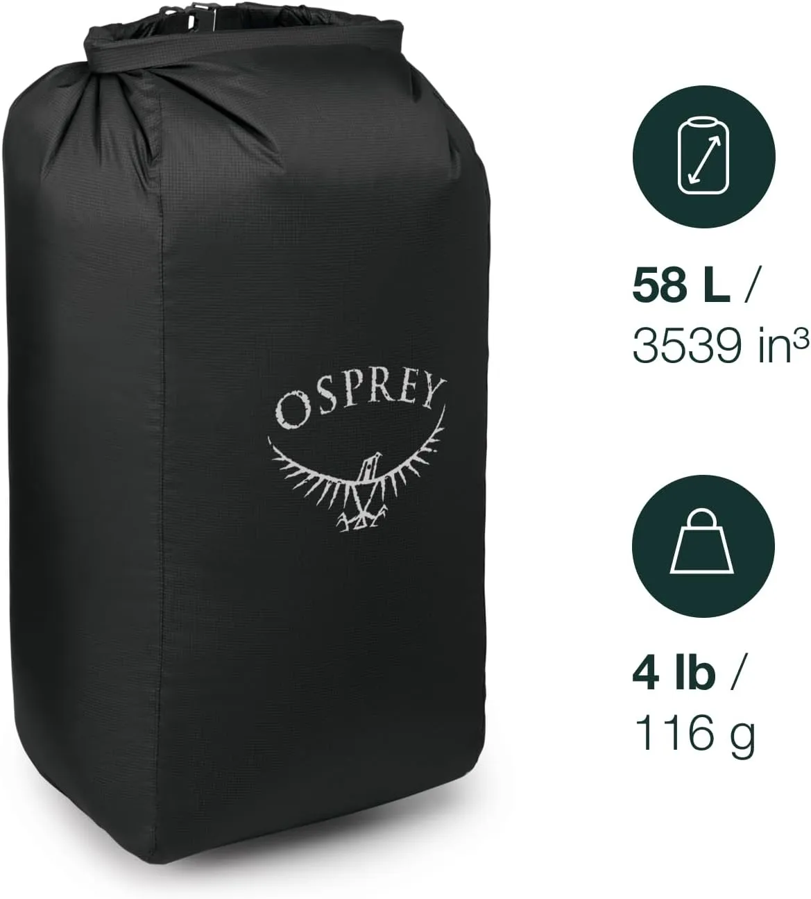 Osprey Ultralight Protective Backpack Liner, Black, Medium