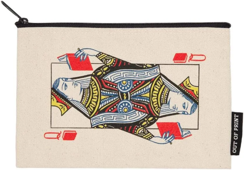 Out of Print Literary and Book-Themed Zipper Pouch for Book Lovers, Readers, and Bibliophiles