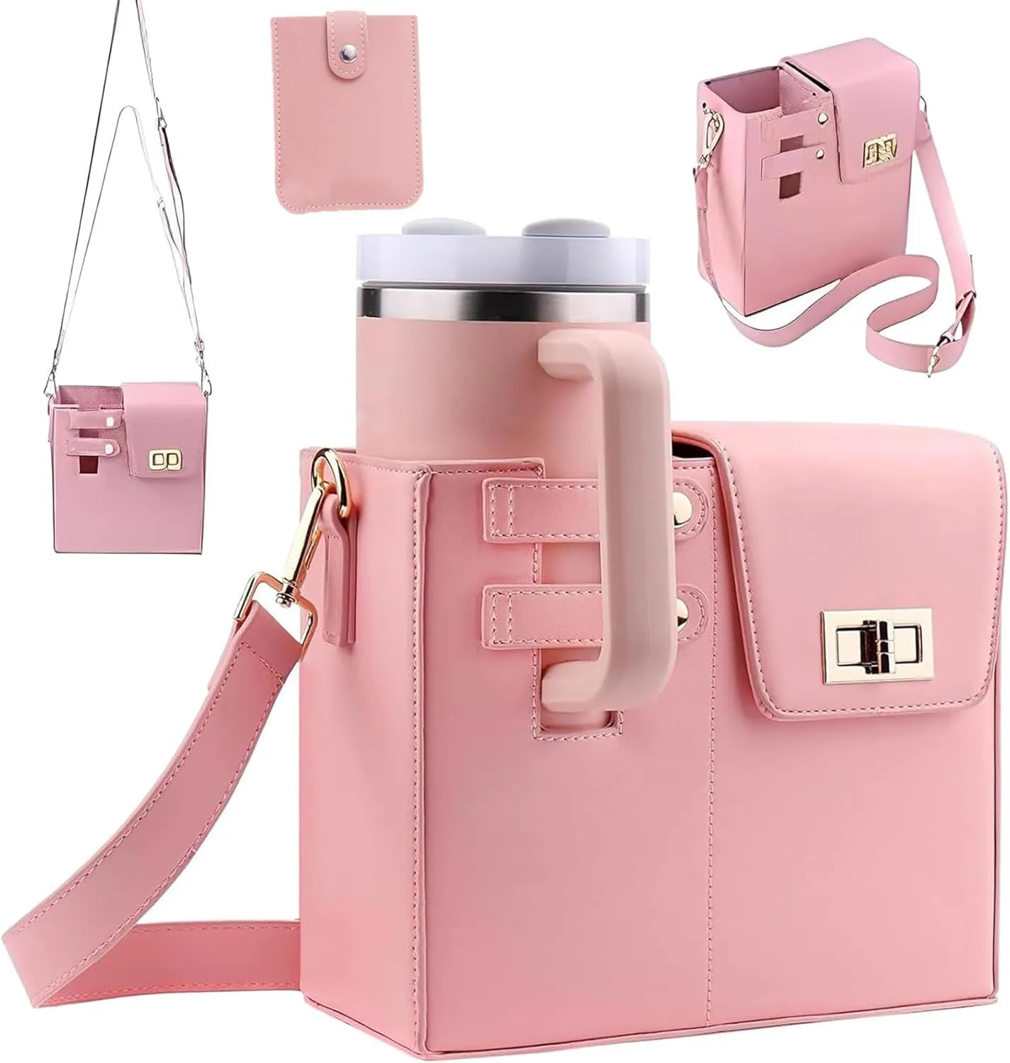 Outdoor Portable Crossbody Water Cup Storage Bag, Outdoor Water Cup Storage Bag, Crossbody Cup Holder Bag, Portable Water Bottle Bag with Adjustable Shoulder Strap