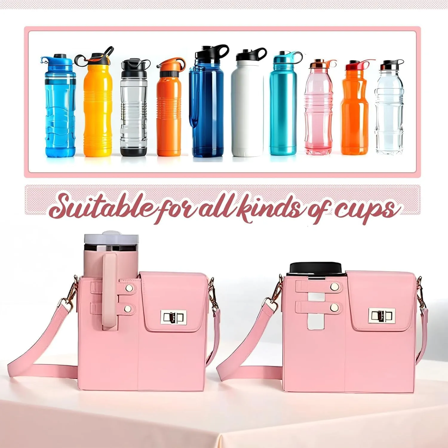 Outdoor Portable Crossbody Water Cup Storage Bag, Outdoor Water Cup Storage Bag, Crossbody Cup Holder Bag, Portable Water Bottle Bag with Adjustable Shoulder Strap