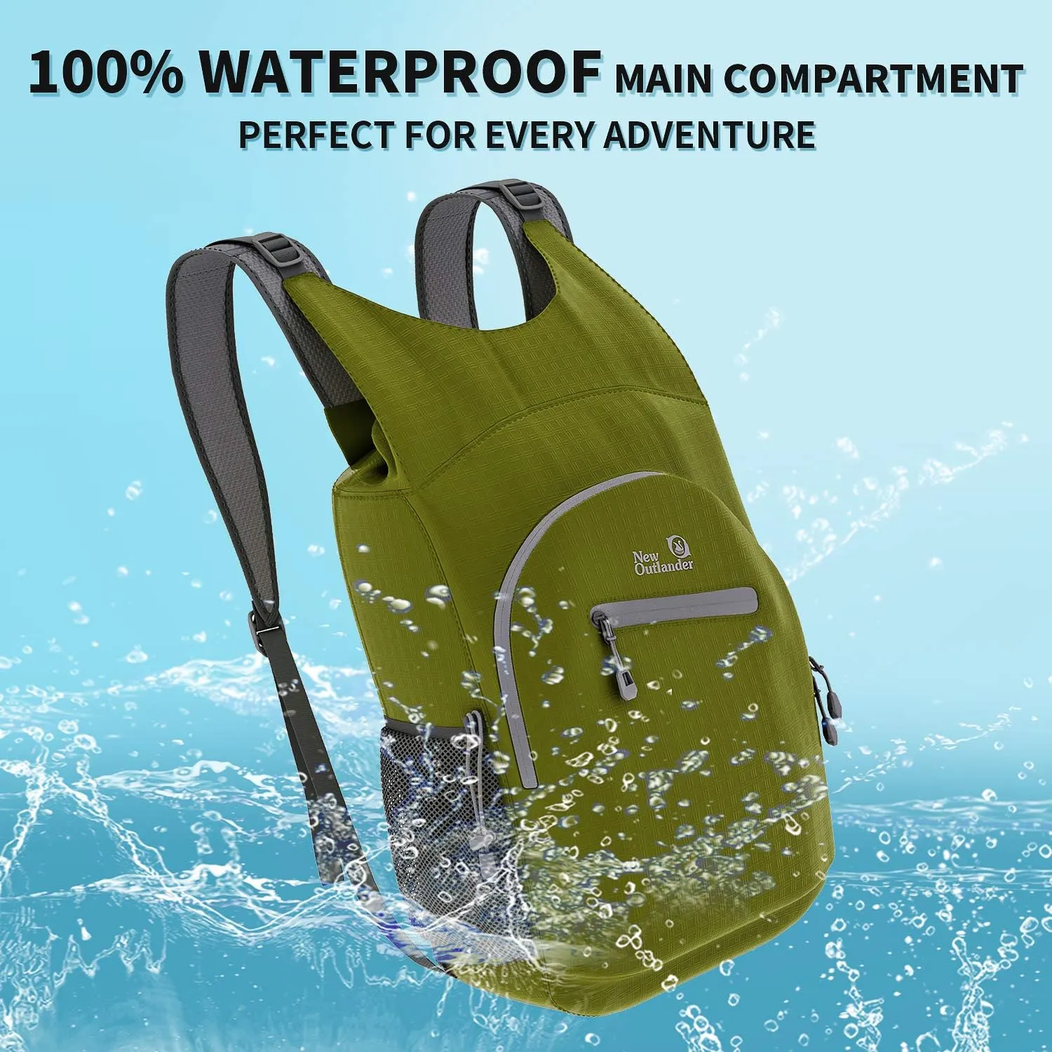Outlander 100% Waterproof Hiking Backpack Lightweight Packable Travel Daypack