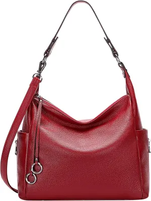 Over Earth Genuine Leather Hobo Purses and Handbags for Women Ladies Shoulder Crossbody Purse