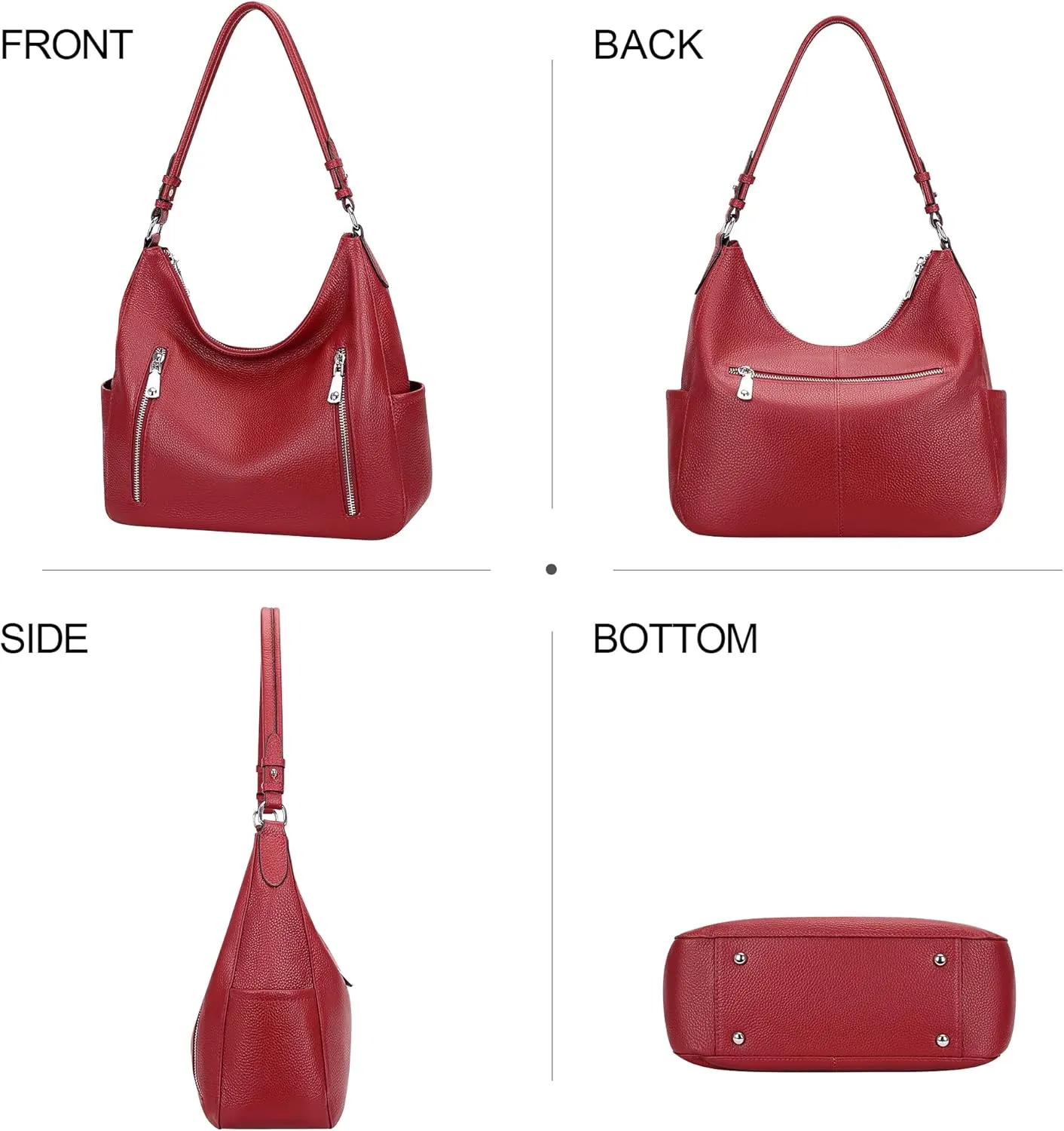 Over Earth Genuine Leather Purses and Handbags for Women Hobo Shoulder Bag Ladies Crossbody Bags Medium