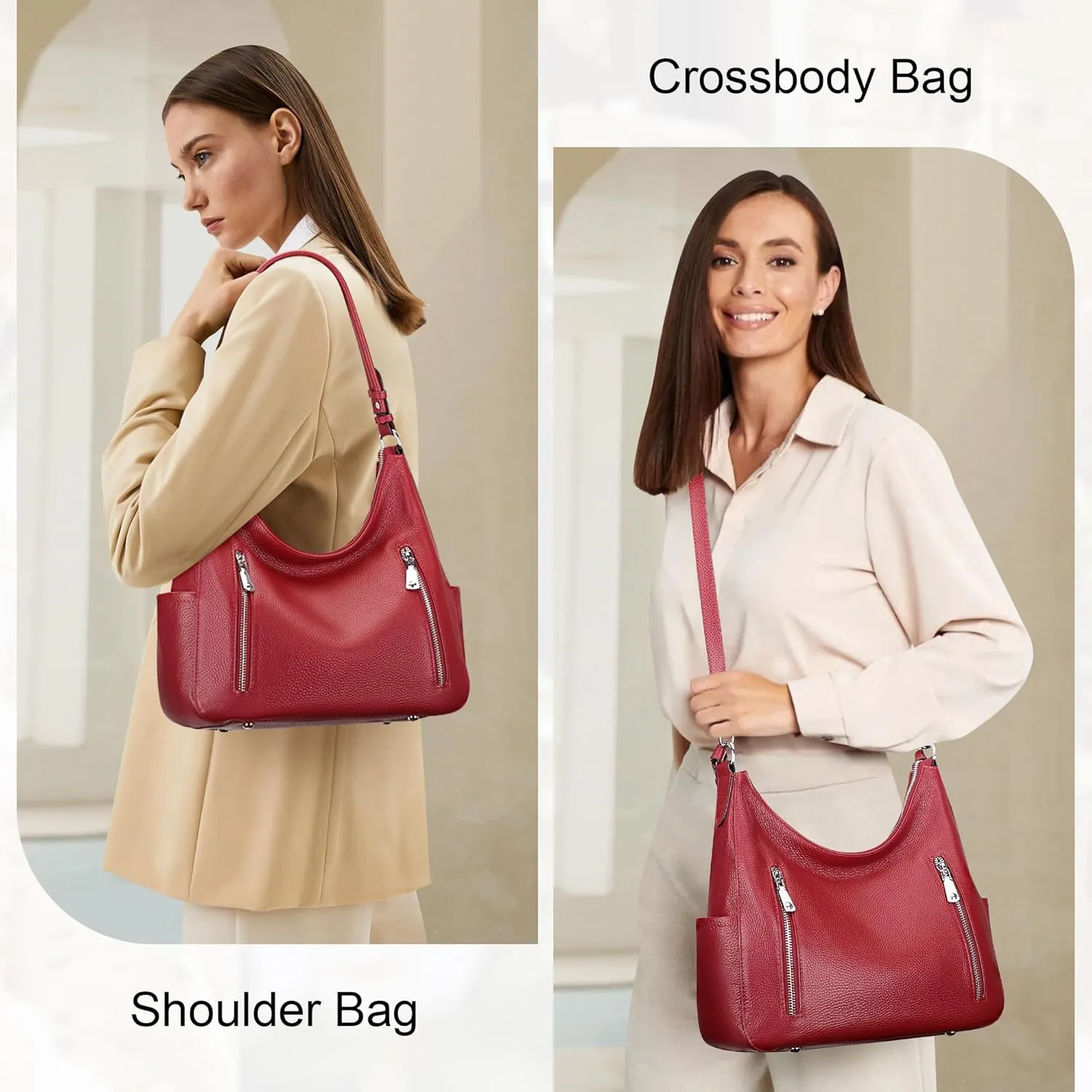 Over Earth Genuine Leather Purses and Handbags for Women Hobo Shoulder Bag Ladies Crossbody Bags Medium