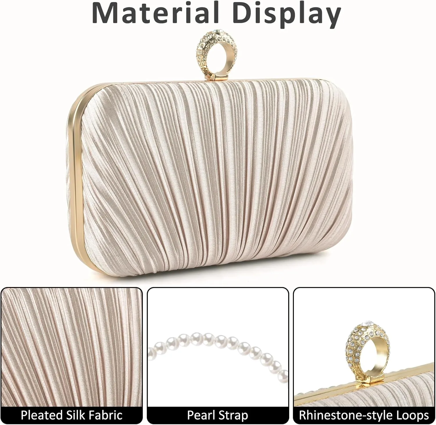 PACETAP Women's Evening Bag Clutch Purse, Handbag Chain Strap Shoulder Bag for Wedding Party Cocktail Prom Dinner