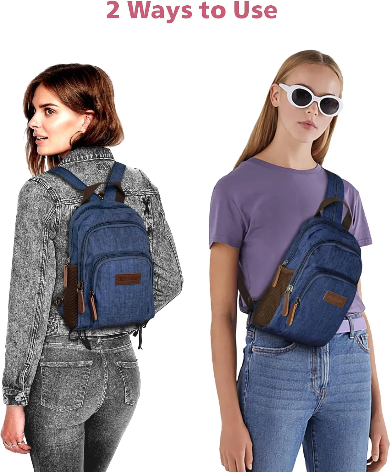 PACKISM Small Backpack Purse for Women - Convertible Sling Bag Multiple Compartment Pockets Adjustable Straps Mini Backpack