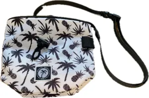 Palm Tree Climbing Chalk Bag - Regular Size, Rock Climbing Chalk Bag with Black and White Palm Tree Design Featuring a Plain Waist Strap