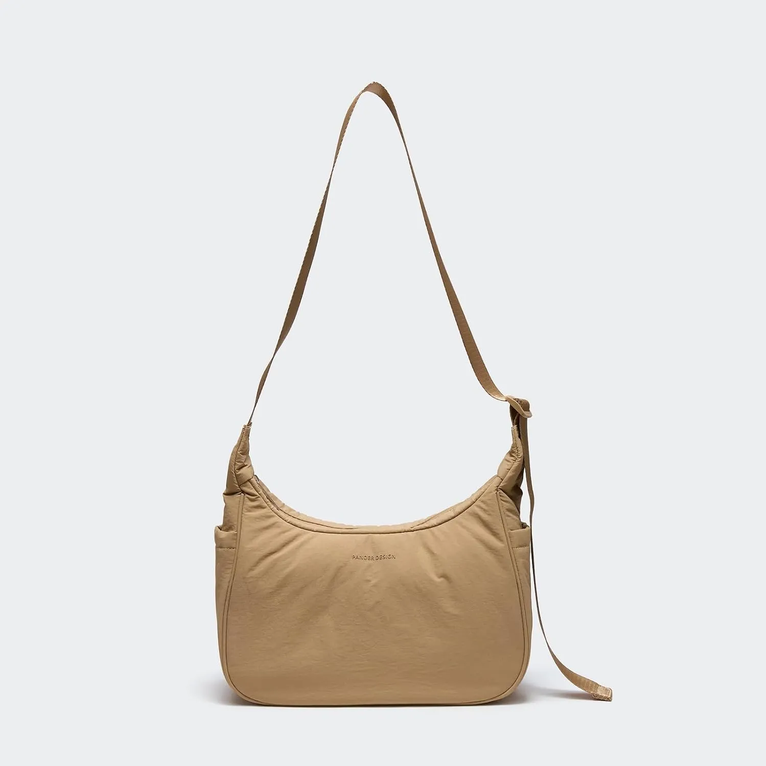 Pander Nylon Crescent Shoulder Bag, Medium Sling Crossbody with Adjustable Strap.