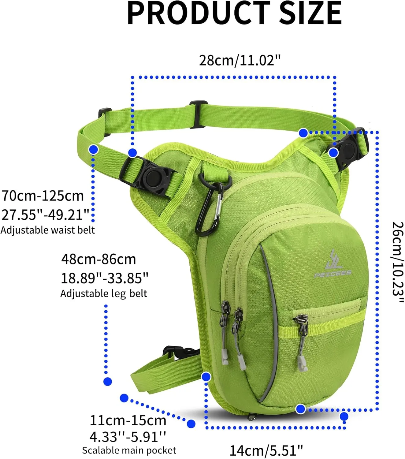 Peicees Leg Bag for Men Fanny Packs Women Men Outdoor Thigh Bags Motorcycle Ride Crossbody Backpack