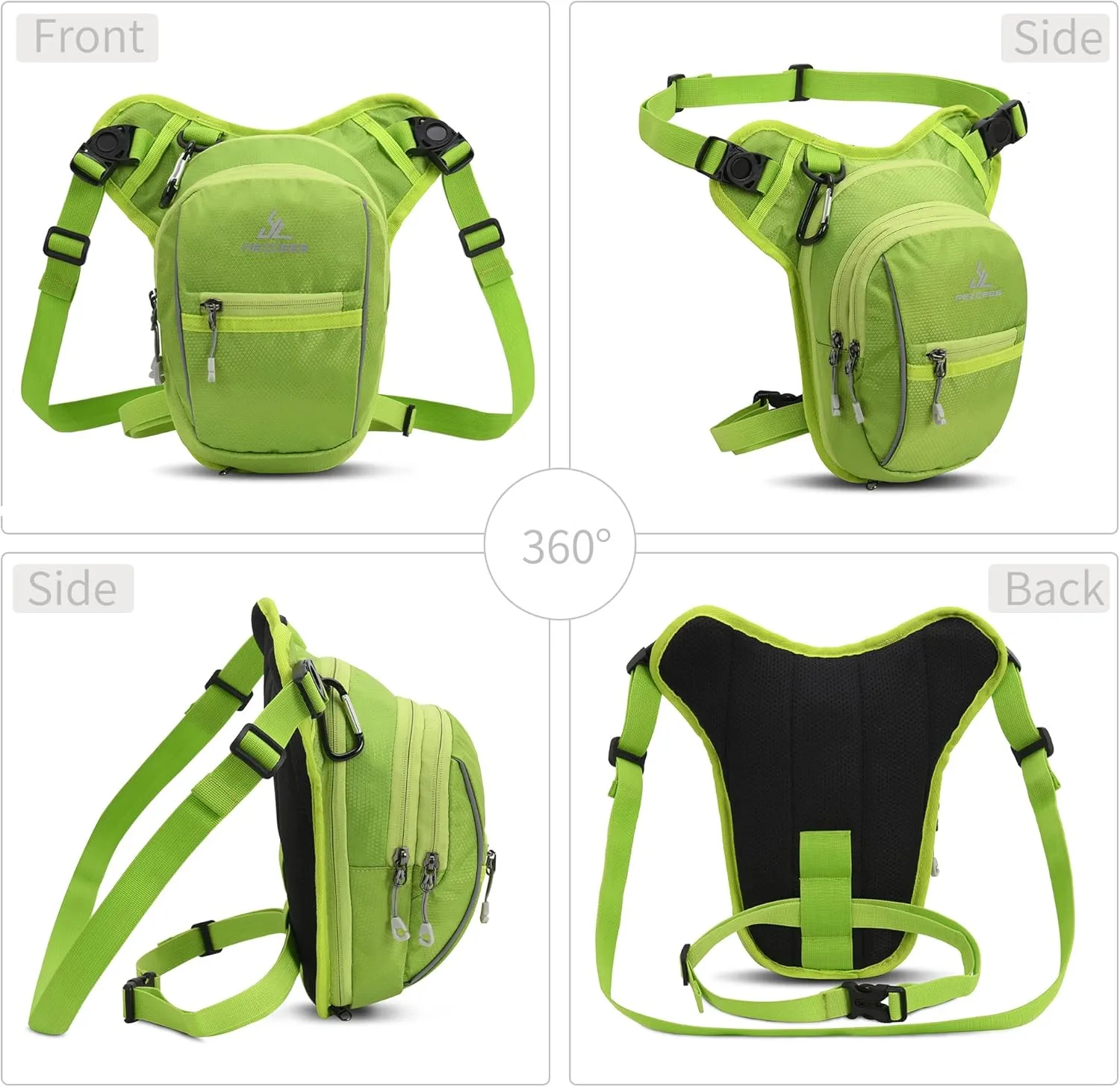 Peicees Leg Bag for Men Fanny Packs Women Men Outdoor Thigh Bags Motorcycle Ride Crossbody Backpack