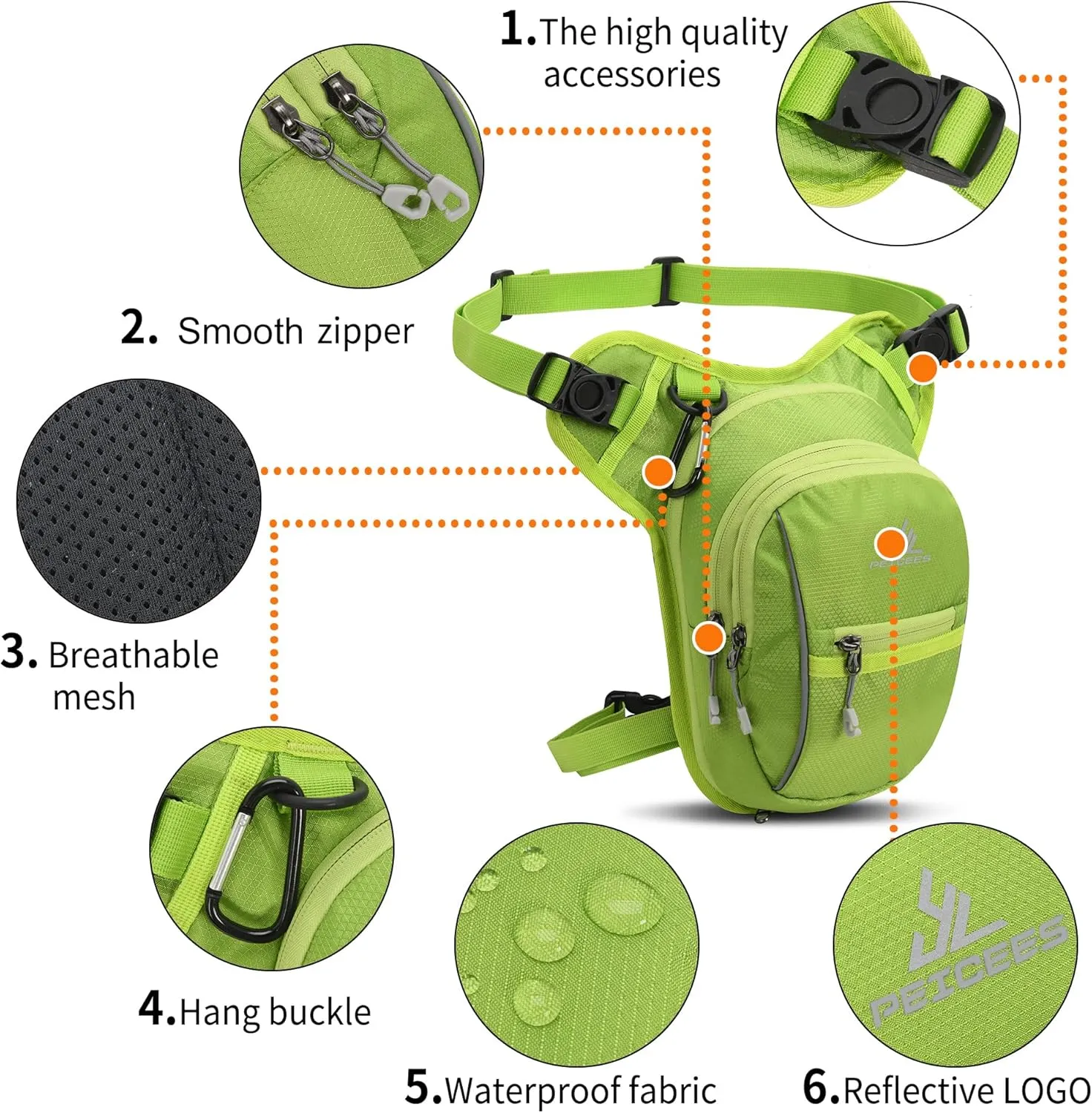 Peicees Leg Bag for Men Fanny Packs Women Men Outdoor Thigh Bags Motorcycle Ride Crossbody Backpack